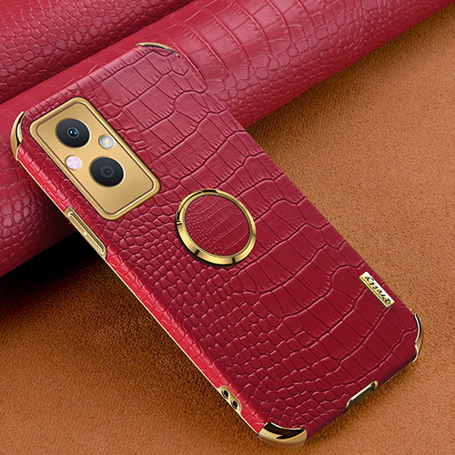 Soft Luxury Leather Snap On Case Cover XD1 for Oppo Reno7 Lite 5G Red