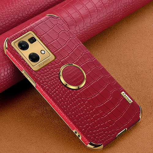 Soft Luxury Leather Snap On Case Cover XD1 for Oppo Reno8 4G Red