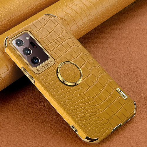 Soft Luxury Leather Snap On Case Cover XD1 for Samsung Galaxy Note 20 Ultra 5G Yellow