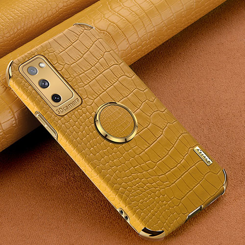 Soft Luxury Leather Snap On Case Cover XD1 for Samsung Galaxy S20 FE 5G Yellow