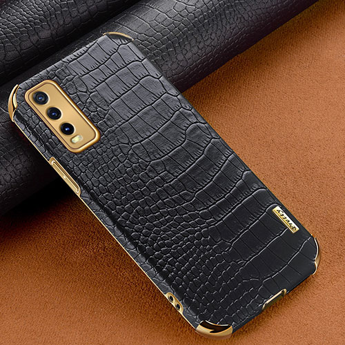 Soft Luxury Leather Snap On Case Cover XD1 for Vivo Y30 Black