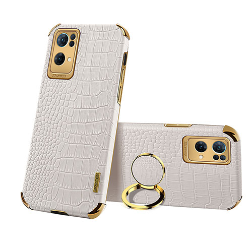 Soft Luxury Leather Snap On Case Cover XD2 for Oppo Reno7 Pro 5G White