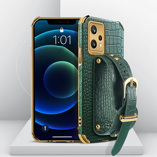 Soft Luxury Leather Snap On Case Cover XD2 for Realme 9 Pro+ Plus 5G Green