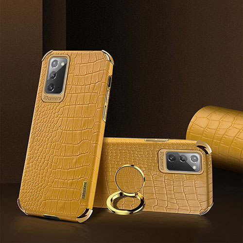 Soft Luxury Leather Snap On Case Cover XD2 for Samsung Galaxy Note 20 5G Yellow