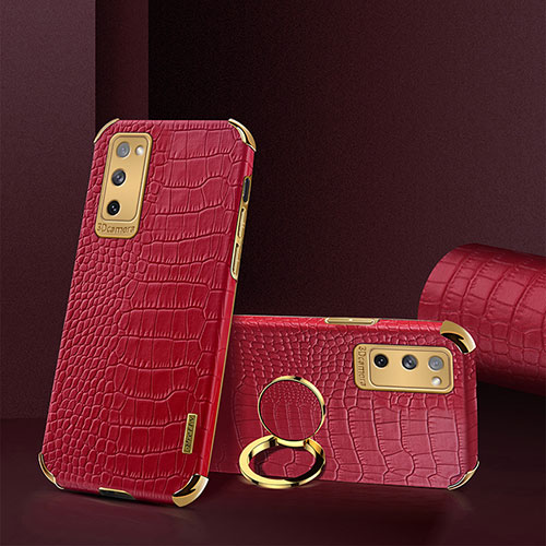 Soft Luxury Leather Snap On Case Cover XD2 for Samsung Galaxy S20 FE (2022) 5G Red