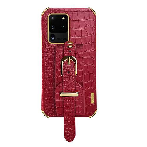 Soft Luxury Leather Snap On Case Cover XD2 for Samsung Galaxy S20 Ultra 5G Red