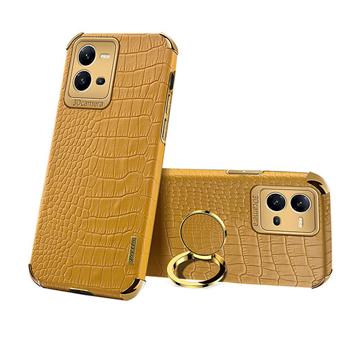 Soft Luxury Leather Snap On Case Cover XD2 for Vivo V25 5G Yellow