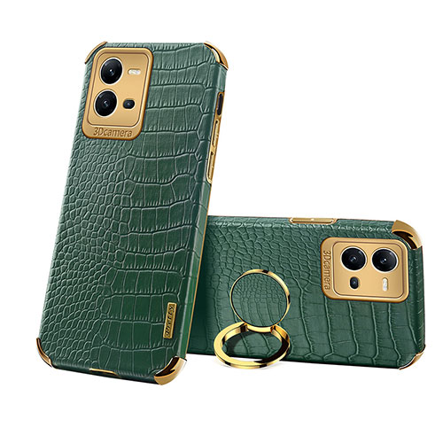 Soft Luxury Leather Snap On Case Cover XD2 for Vivo X80 Lite 5G Green