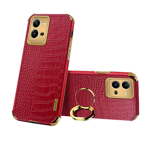 Soft Luxury Leather Snap On Case Cover XD2 for Vivo X80 Lite 5G Red