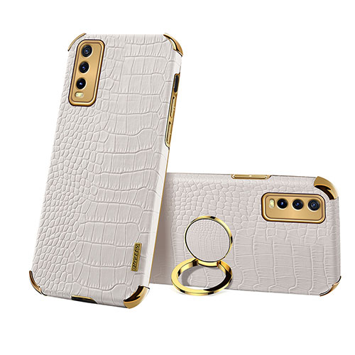 Soft Luxury Leather Snap On Case Cover XD2 for Vivo Y20s White