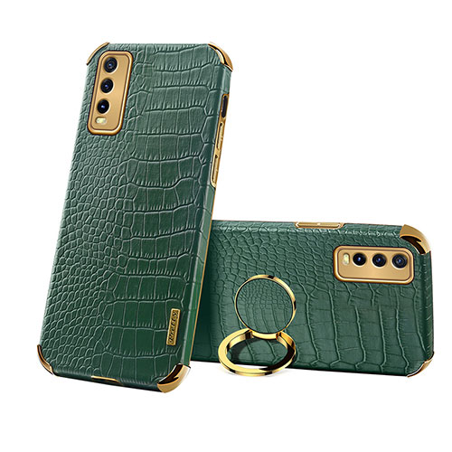 Soft Luxury Leather Snap On Case Cover XD2 for Vivo Y30 Green