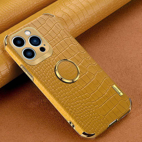 Soft Luxury Leather Snap On Case Cover XD3 for Apple iPhone 14 Pro Max Yellow