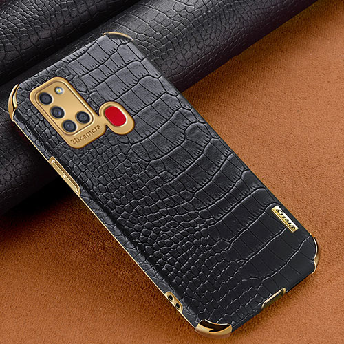 Soft Luxury Leather Snap On Case Cover XD3 for Samsung Galaxy A21s Black