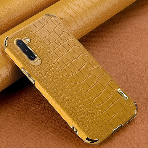 Soft Luxury Leather Snap On Case Cover XD3 for Samsung Galaxy Note 10 5G Yellow