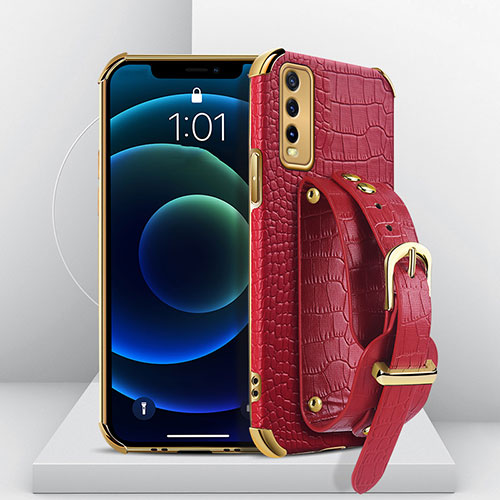Soft Luxury Leather Snap On Case Cover XD3 for Vivo Y11s Red