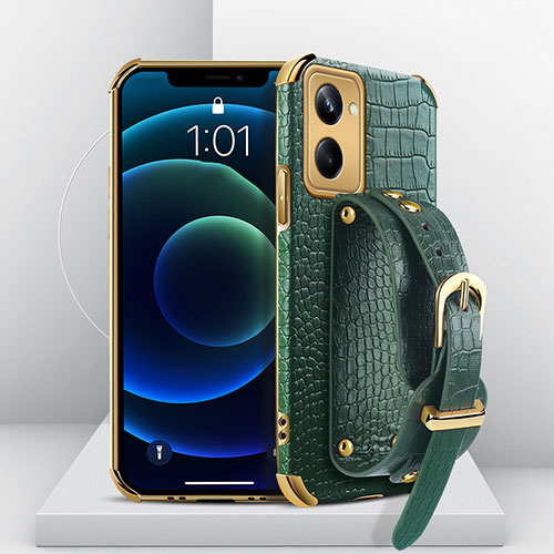 Soft Luxury Leather Snap On Case Cover XD4 for Realme 10 Pro 5G Green