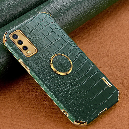 Soft Luxury Leather Snap On Case Cover XD4 for Vivo Y12s Green