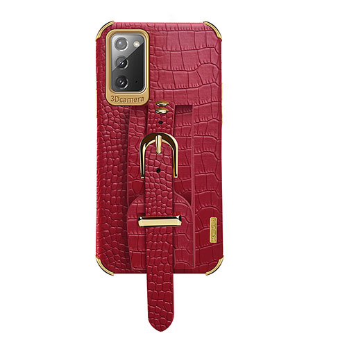 Soft Luxury Leather Snap On Case Cover XD5 for Samsung Galaxy Note 20 5G Red