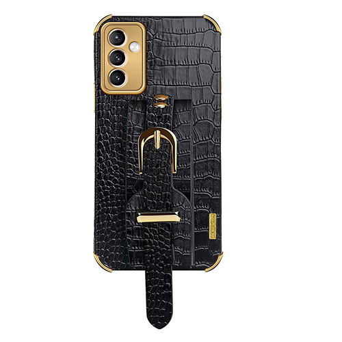 Soft Luxury Leather Snap On Case Cover XD5 for Samsung Galaxy Quantum2 5G Black