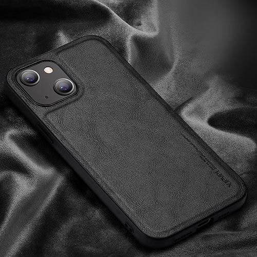 Soft Luxury Leather Snap On Case Cover XV1 for Apple iPhone 13 Black