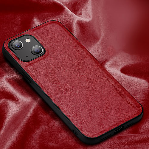 Soft Luxury Leather Snap On Case Cover XV1 for Apple iPhone 13 Red