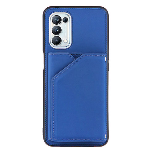 Soft Luxury Leather Snap On Case Cover Y01B for OnePlus Nord N200 5G Blue