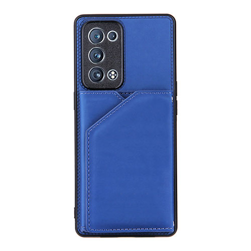 Soft Luxury Leather Snap On Case Cover Y01B for Oppo Reno6 Pro+ Plus 5G Blue