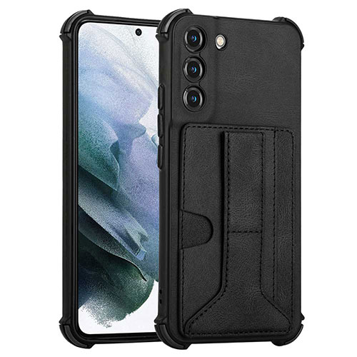 Soft Luxury Leather Snap On Case Cover Y01B for Samsung Galaxy S21 FE 5G Black