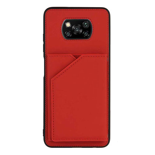Soft Luxury Leather Snap On Case Cover Y01B for Xiaomi Poco X3 NFC Red