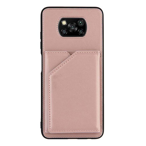 Soft Luxury Leather Snap On Case Cover Y01B for Xiaomi Poco X3 Pro Rose Gold