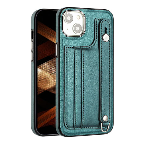 Soft Luxury Leather Snap On Case Cover Y02B for Apple iPhone 14 Plus Green