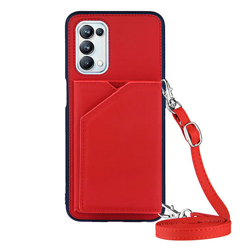 Soft Luxury Leather Snap On Case Cover Y02B for OnePlus Nord N200 5G Red