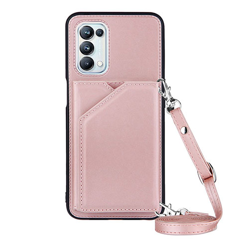 Soft Luxury Leather Snap On Case Cover Y02B for OnePlus Nord N200 5G Rose Gold