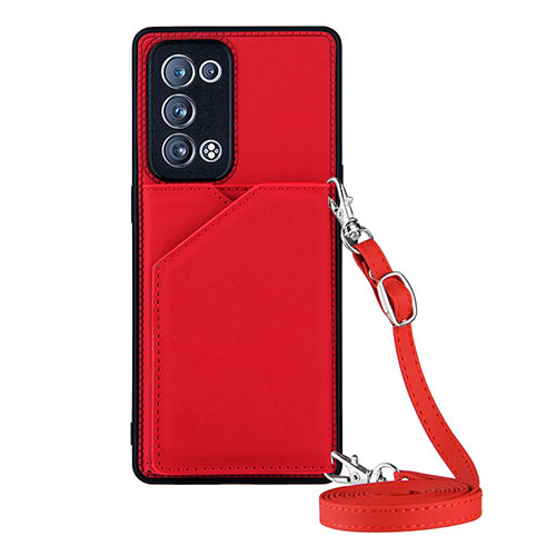 Soft Luxury Leather Snap On Case Cover Y02B for Oppo Reno6 Pro+ Plus 5G Red