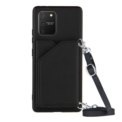 Soft Luxury Leather Snap On Case Cover Y02B for Samsung Galaxy A91 Black