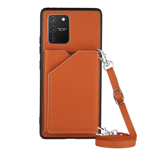 Soft Luxury Leather Snap On Case Cover Y02B for Samsung Galaxy A91 Brown