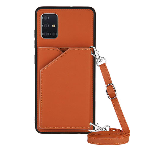Soft Luxury Leather Snap On Case Cover Y02B for Samsung Galaxy M40S Brown