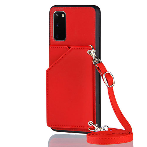 Soft Luxury Leather Snap On Case Cover Y02B for Samsung Galaxy S20 Red