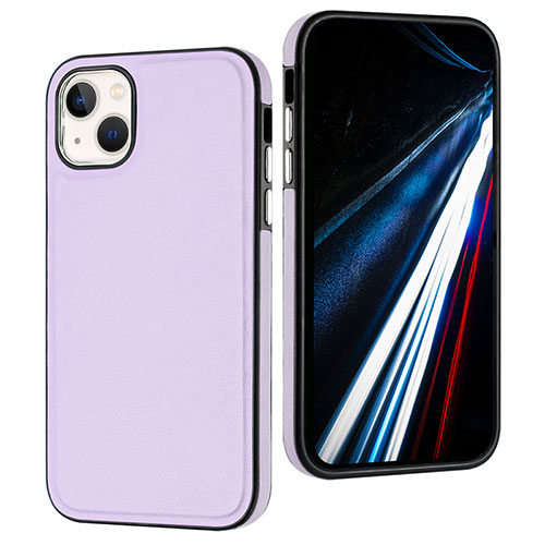 Soft Luxury Leather Snap On Case Cover Y03B for Apple iPhone 13 Clove Purple