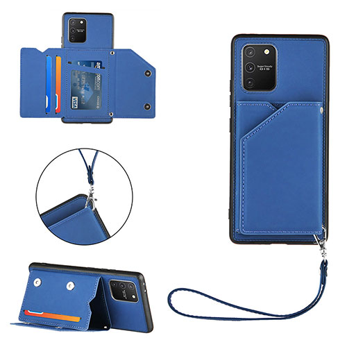 Soft Luxury Leather Snap On Case Cover Y03B for Samsung Galaxy A91 Blue