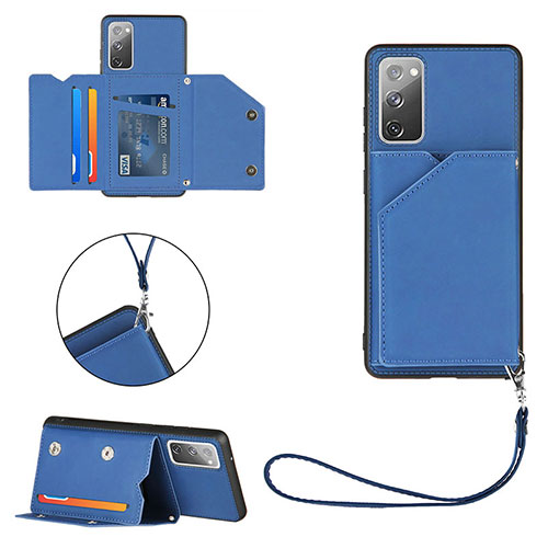 Soft Luxury Leather Snap On Case Cover Y03B for Samsung Galaxy S20 FE 5G Blue