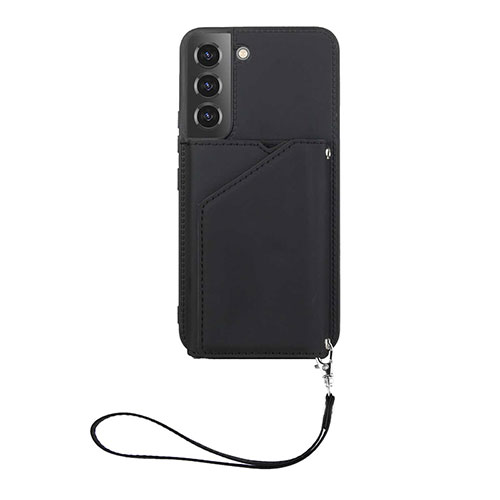 Soft Luxury Leather Snap On Case Cover Y03B for Samsung Galaxy S21 Plus 5G Black