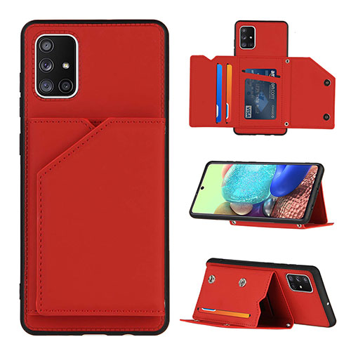 Soft Luxury Leather Snap On Case Cover Y04B for Samsung Galaxy A71 5G Red