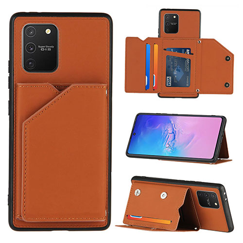 Soft Luxury Leather Snap On Case Cover Y04B for Samsung Galaxy M80S Brown
