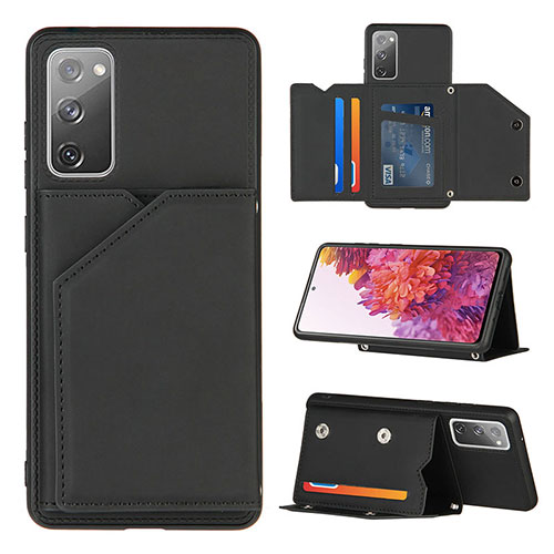 Soft Luxury Leather Snap On Case Cover Y04B for Samsung Galaxy S20 FE (2022) 5G Black