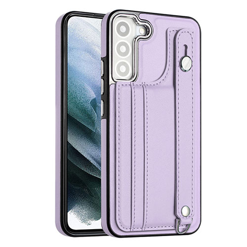 Soft Luxury Leather Snap On Case Cover YB1 for Samsung Galaxy S21 FE 5G Purple