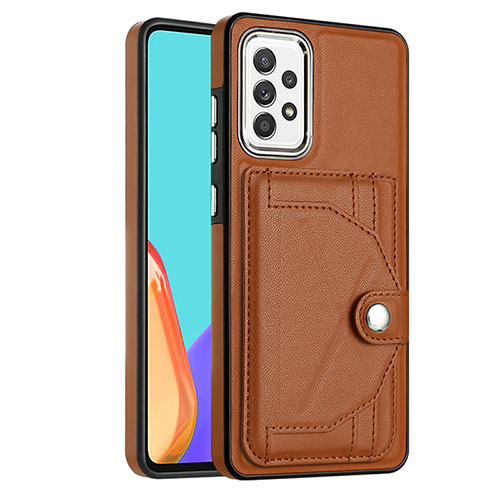 Soft Luxury Leather Snap On Case Cover YB2 for Samsung Galaxy A72 5G Brown