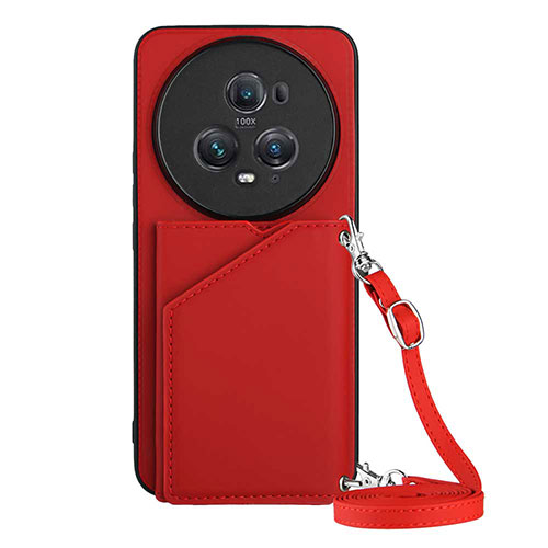 Soft Luxury Leather Snap On Case Cover YB3 for Huawei Honor Magic5 Pro 5G Red