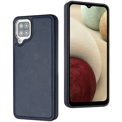 Soft Luxury Leather Snap On Case Cover YB3 for Samsung Galaxy M12 Blue