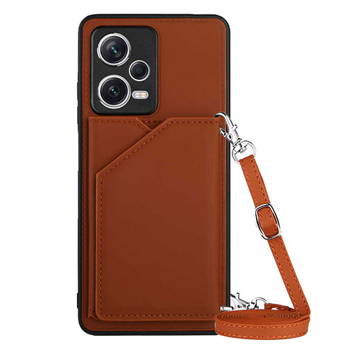 Soft Luxury Leather Snap On Case Cover YB3 for Xiaomi Redmi Note 12 Pro+ Plus 5G Brown